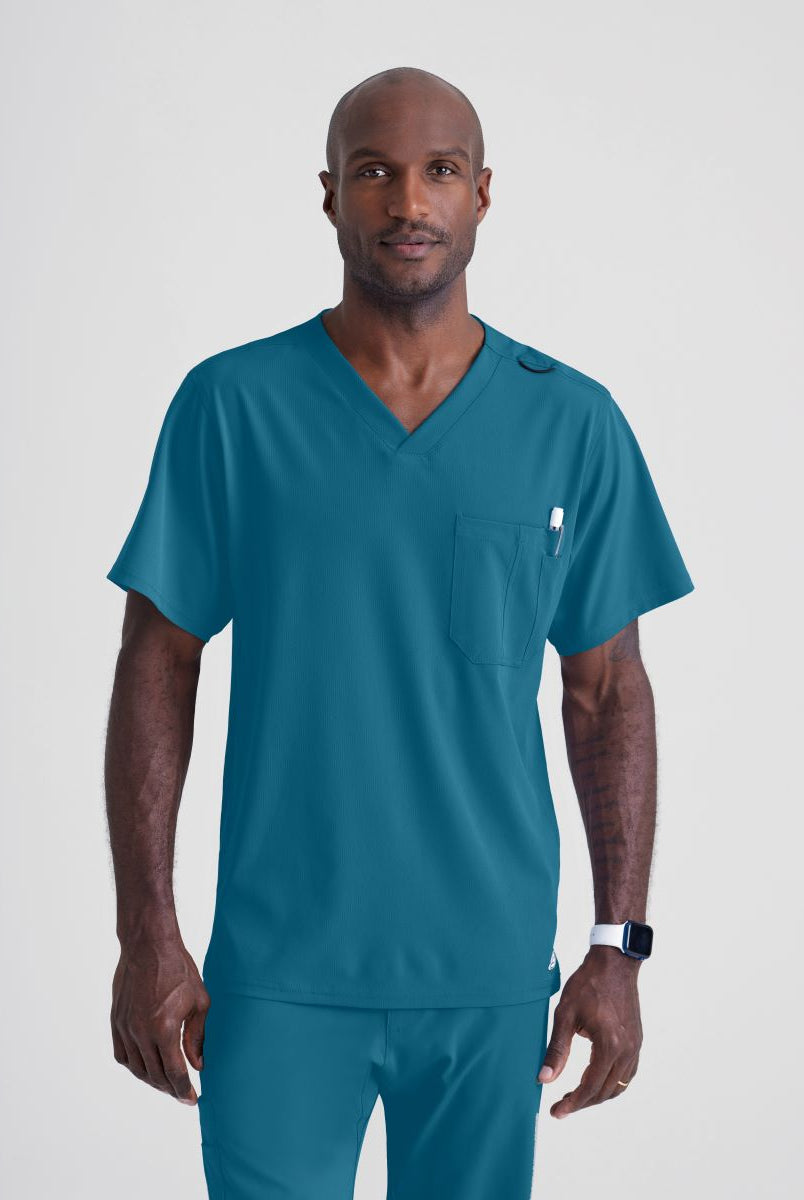SKECHERS MALE STRUCTURE V-NECK TOP | Bahama / Caribbean