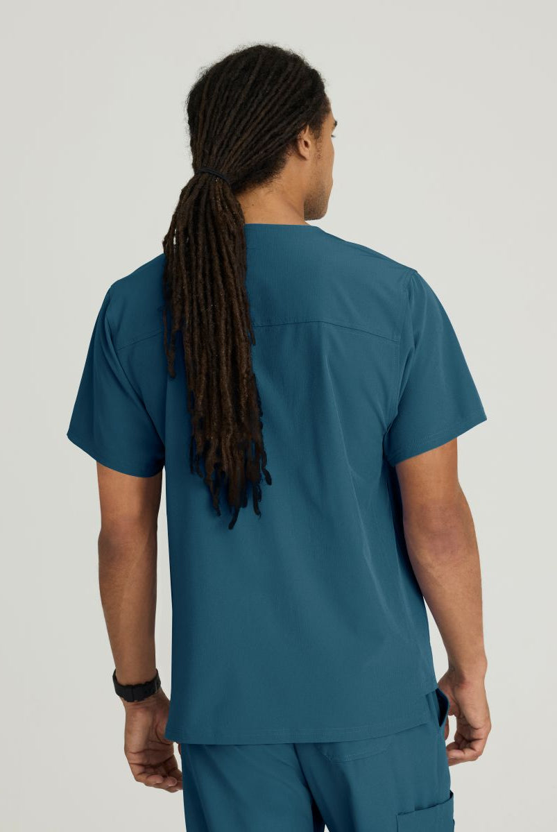 SKECHERS MALE STRUCTURE V-NECK TOP | Caribbean