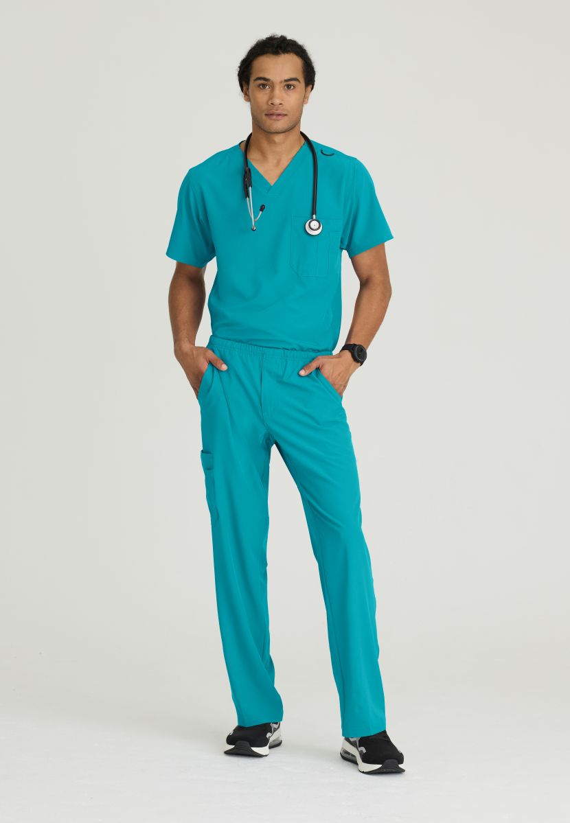 SKECHERS MALE STRUCTURE V-NECK TOP | Teal