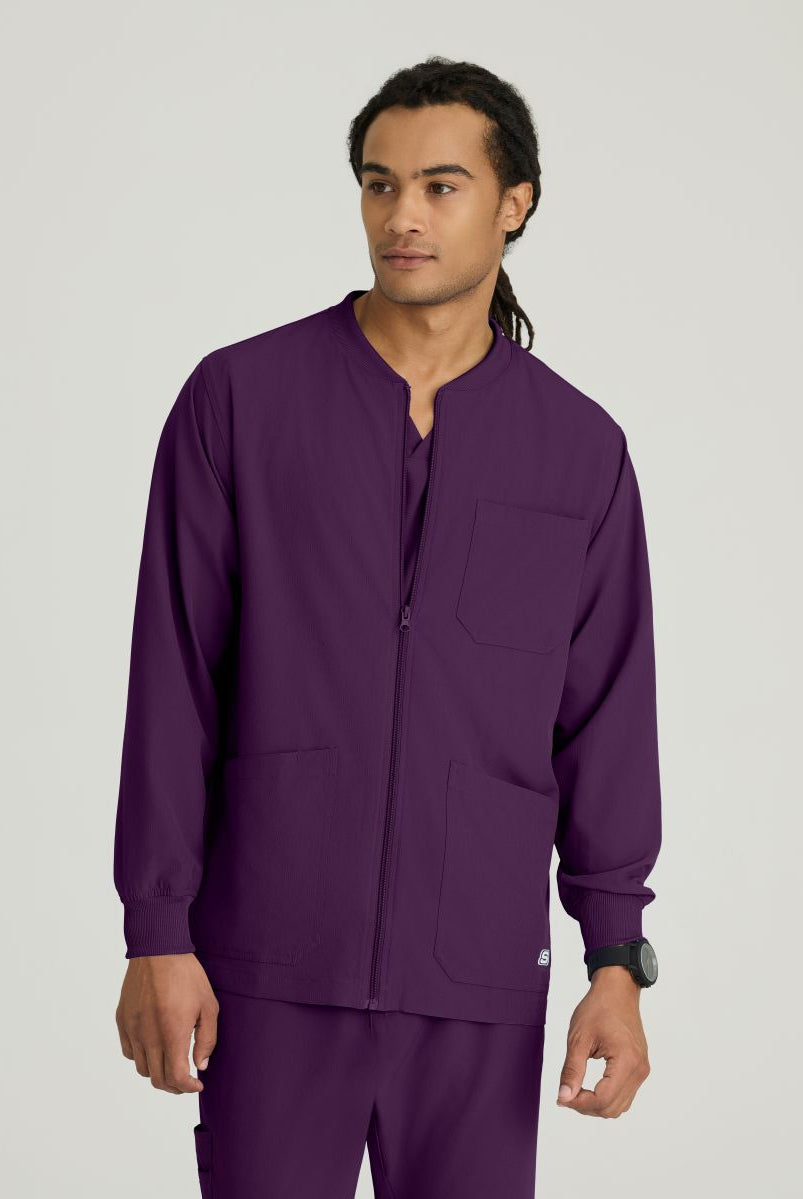 Skechers Men's 3 Pocket Warm-Up Zip Jacket | Eggplant