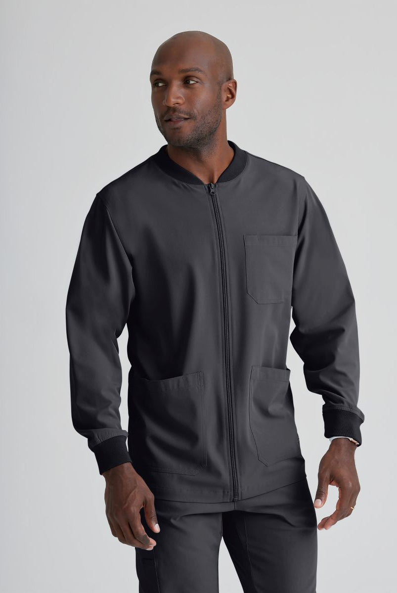 Skechers Men's 3 Pocket Warm-Up Zip Jacket | Pewter Grey
