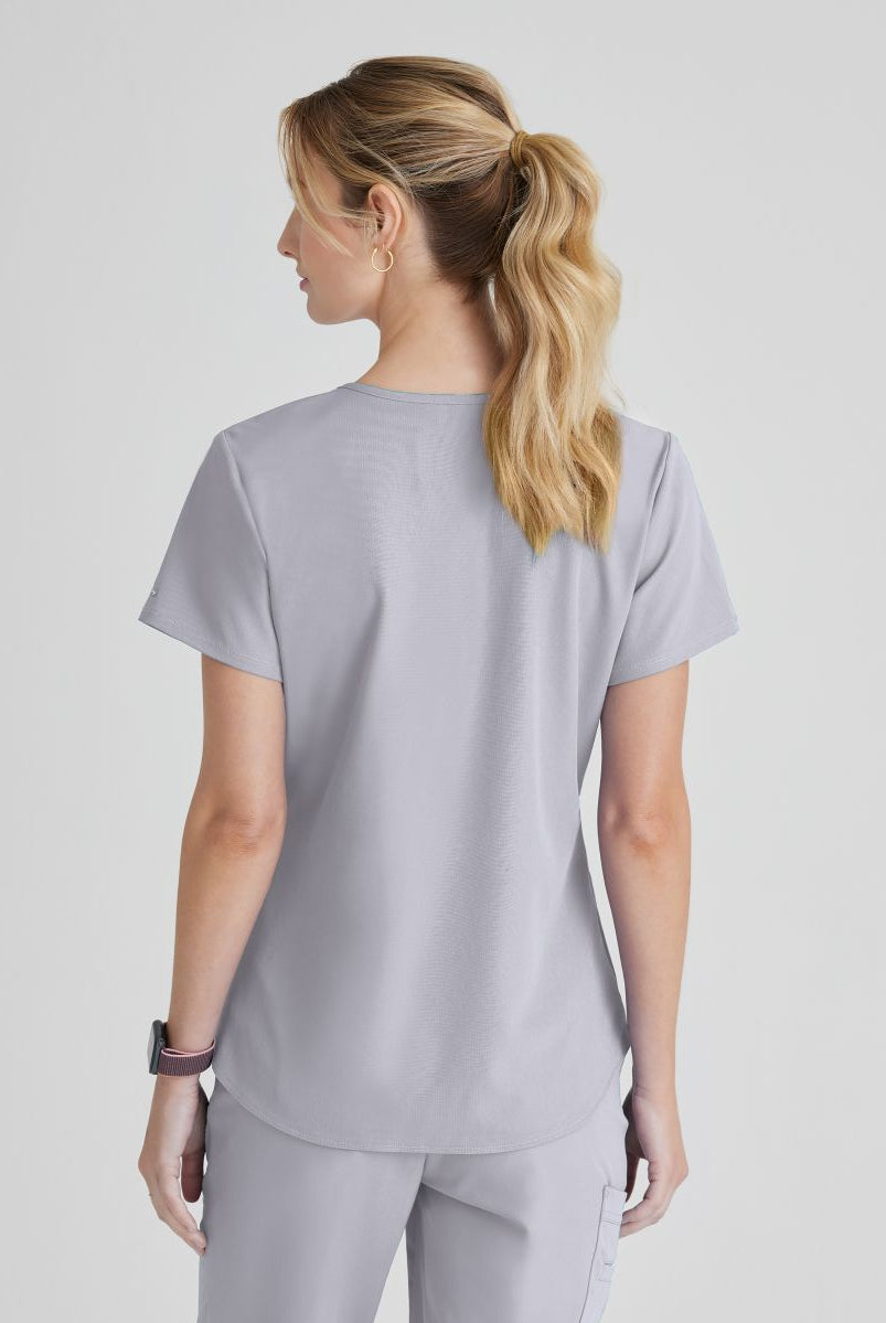 Skechers Breeze 3 Pocket Shaped Hem Scrub Top | Moonstruck