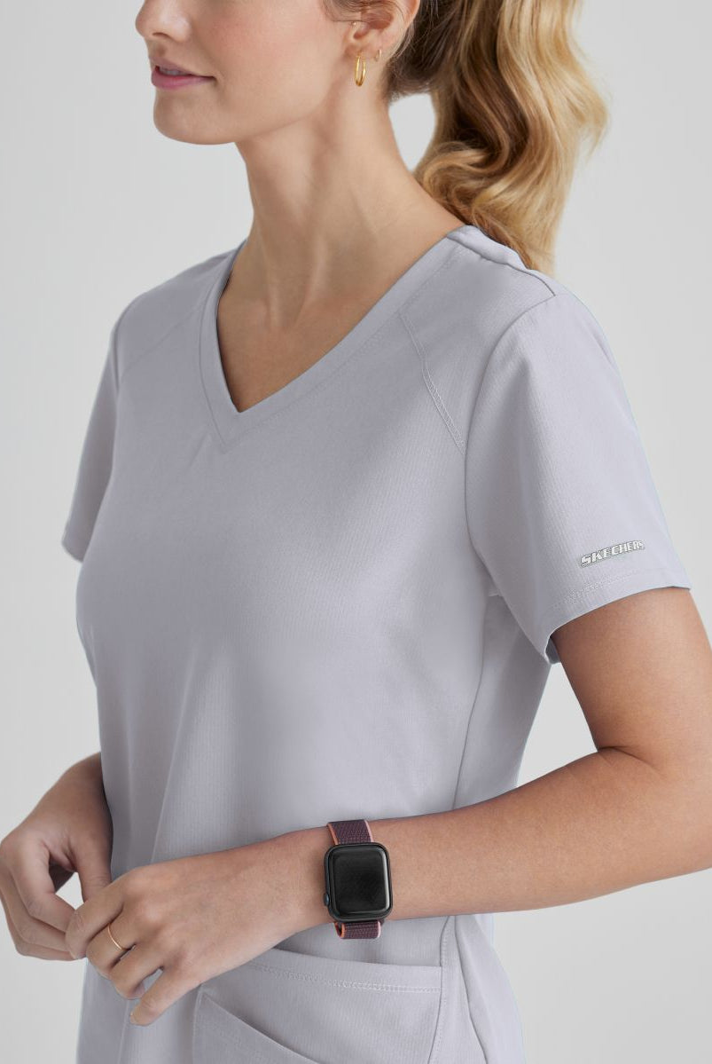 Skechers Breeze 3 Pocket Shaped Hem Scrub Top | Moonstruck