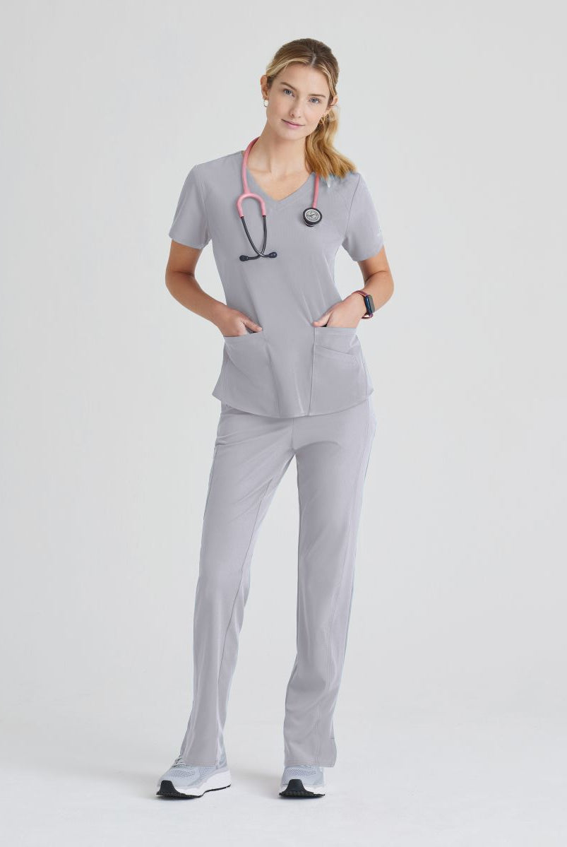 Skechers Breeze 3 Pocket Shaped Hem Scrub Top | Moonstruck