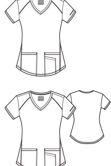 Skechers Breeze 3 Pocket Shaped Hem Scrub Top | MAIN-IMAGE