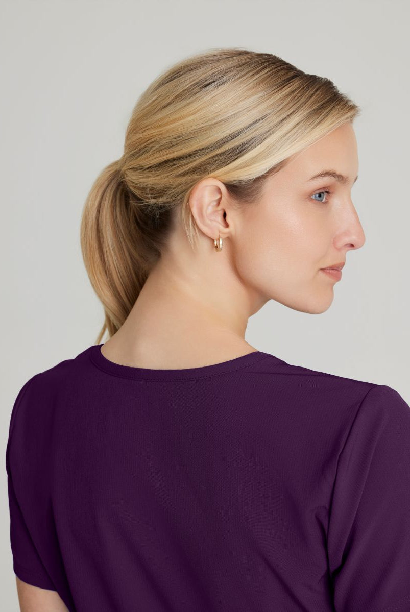 Skechers Reliance 3-Pocket Wrap Effect Scrub Top | Eggplant