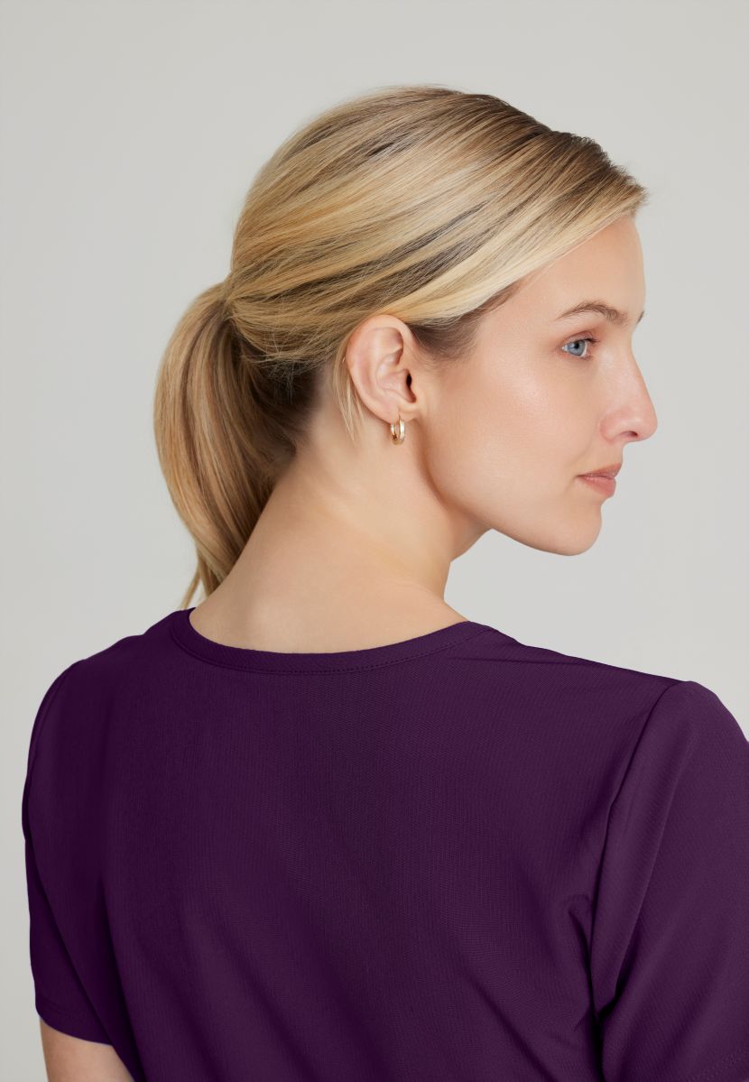 Skechers Reliance 3-Pocket Wrap Effect Scrub Top | Eggplant