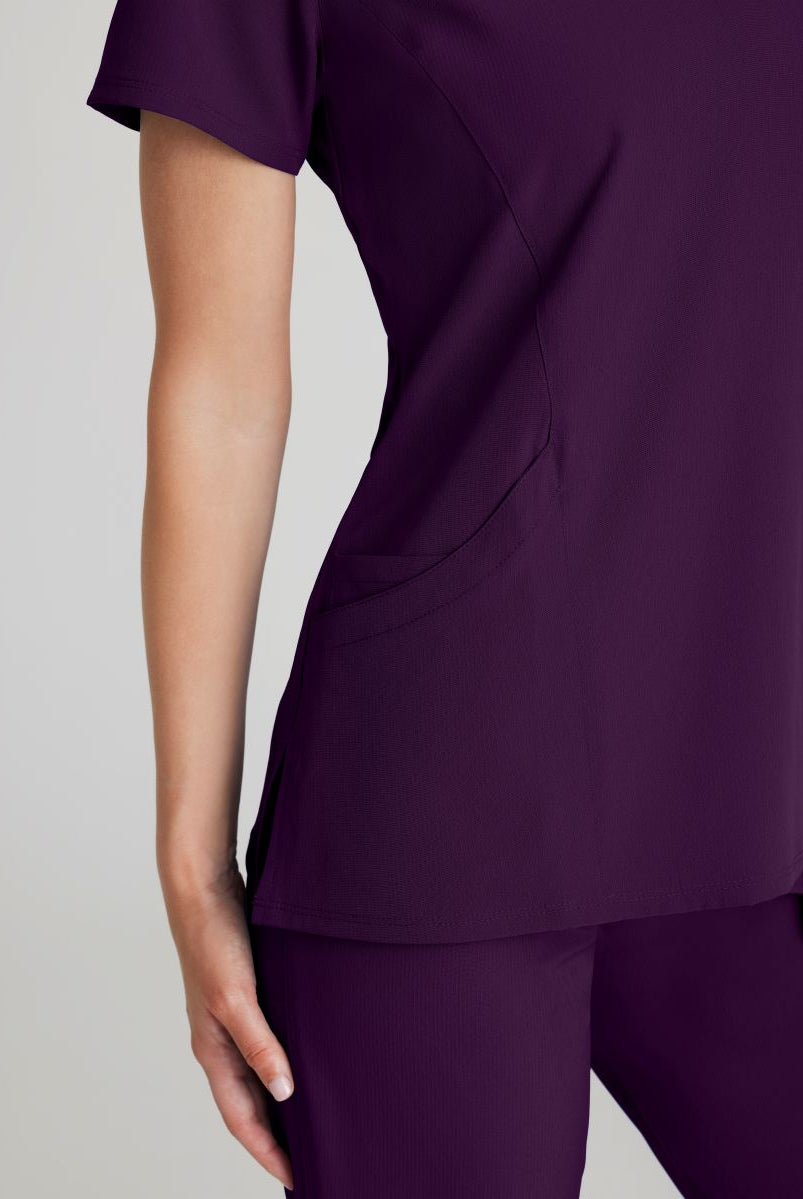 Skechers Reliance 3-Pocket Wrap Effect Scrub Top | Eggplant