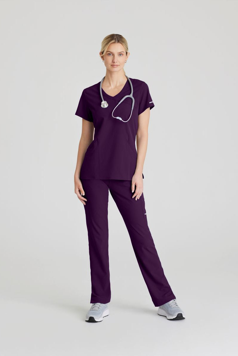 Skechers Reliance 3-Pocket Wrap Effect Scrub Top | Eggplant