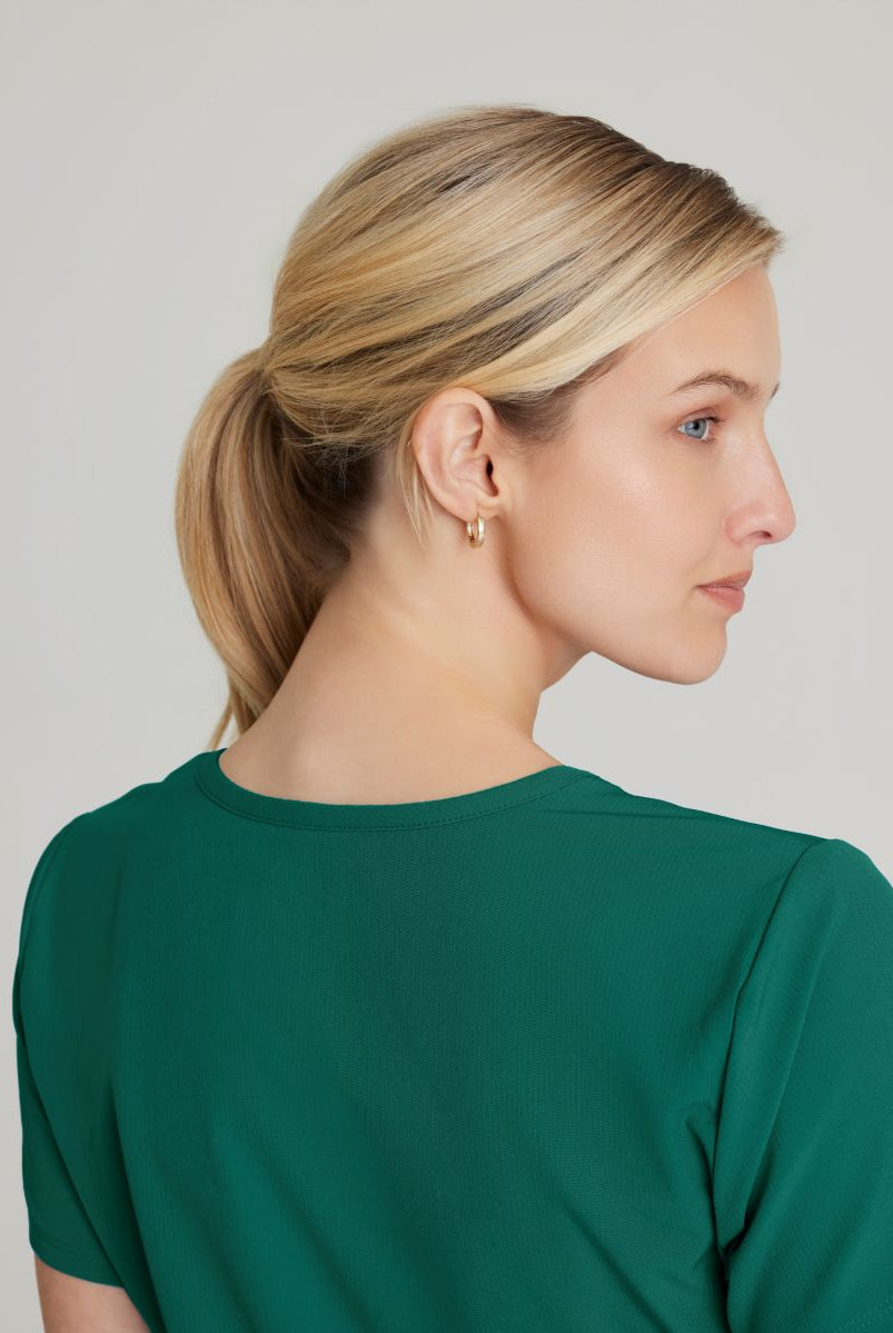 Skechers Reliance 3-Pocket Wrap Effect Scrub Top | Hunter Green