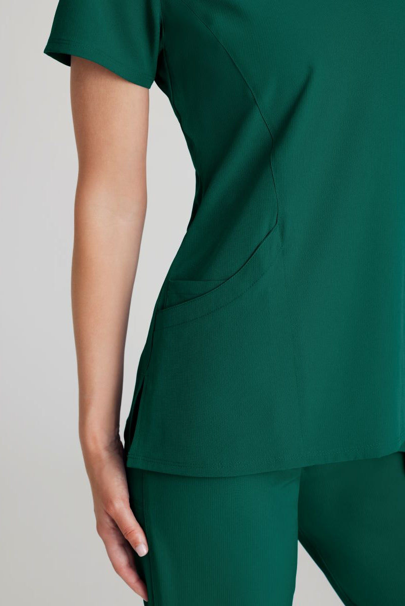 Skechers Reliance 3-Pocket Wrap Effect Scrub Top | Hunter Green