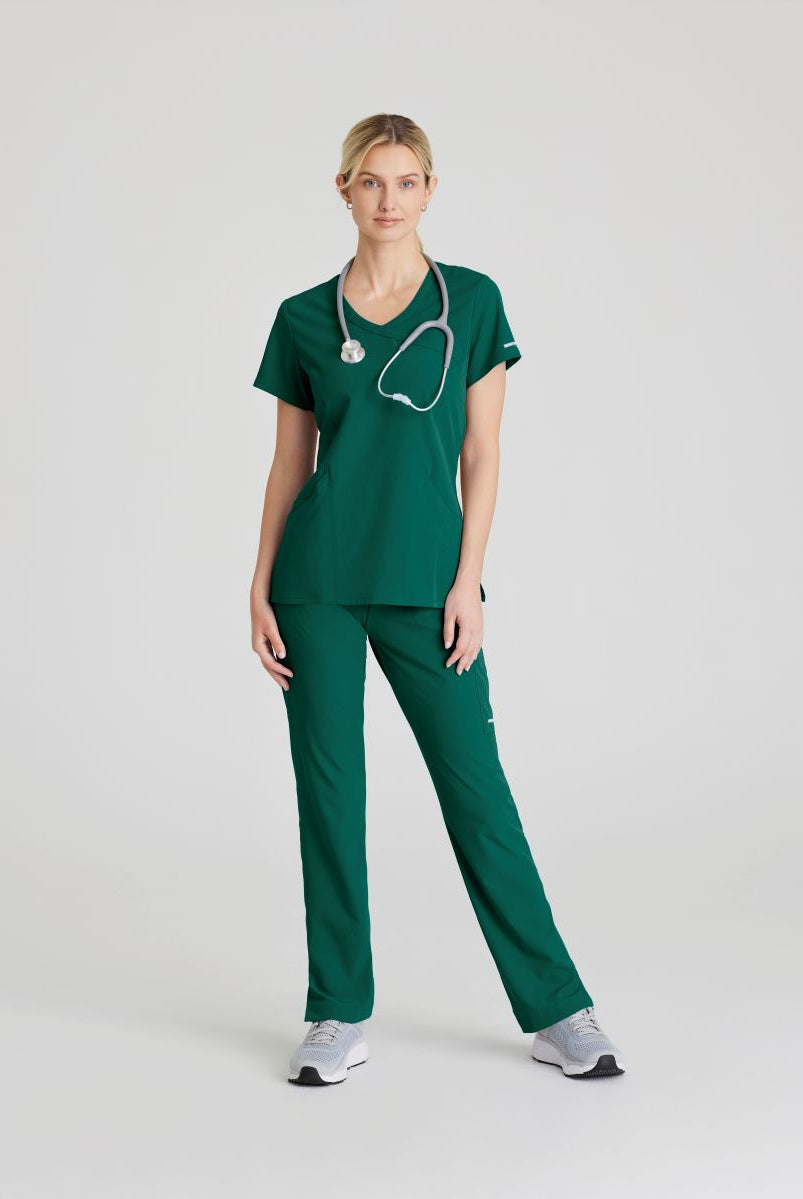 Skechers Reliance 3-Pocket Wrap Effect Scrub Top | Hunter Green