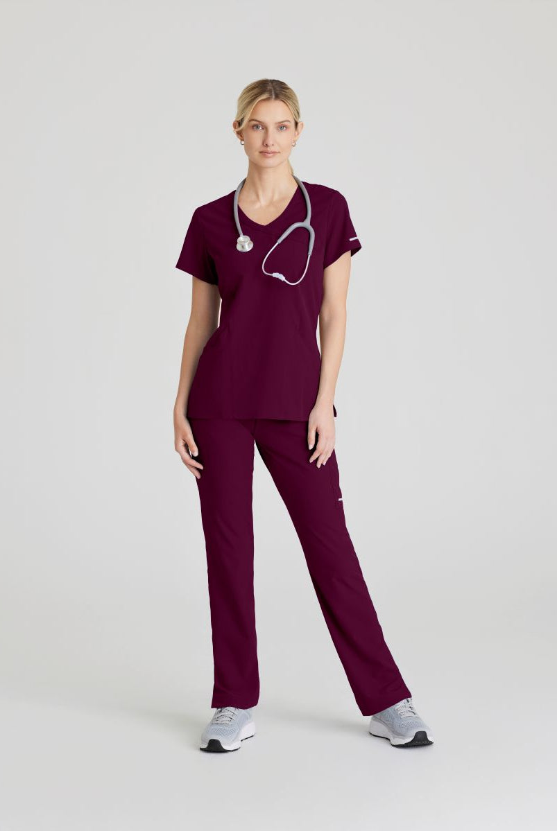 Skechers Reliance 3-Pocket Wrap Effect Scrub Top | Wine