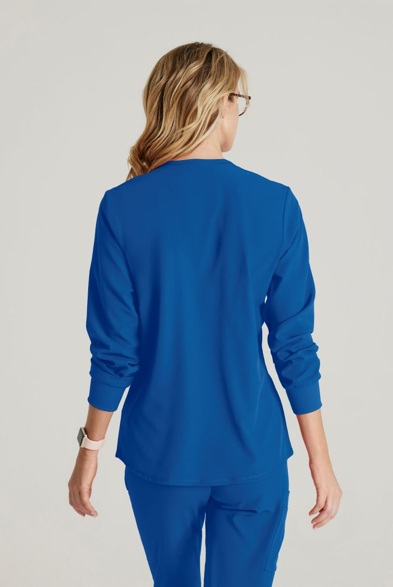 Skechers Women's 2 Pocket Warm-Up Scrub Jacket With Eco-Friendly Stretch Fabric | New Royal