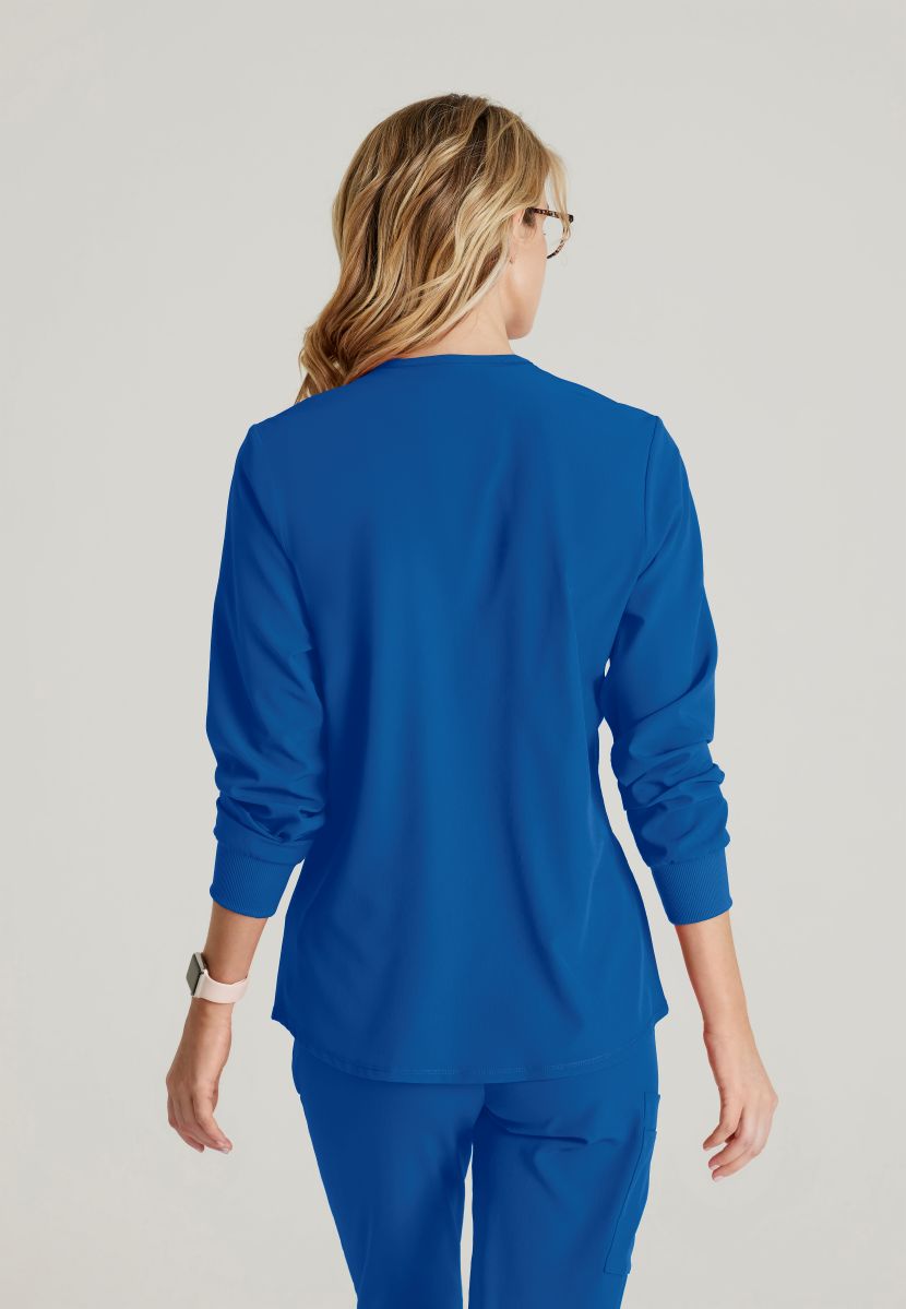 Skechers Women's 2 Pocket Warm-Up Scrub Jacket With Eco-Friendly Stretch Fabric | New Royal