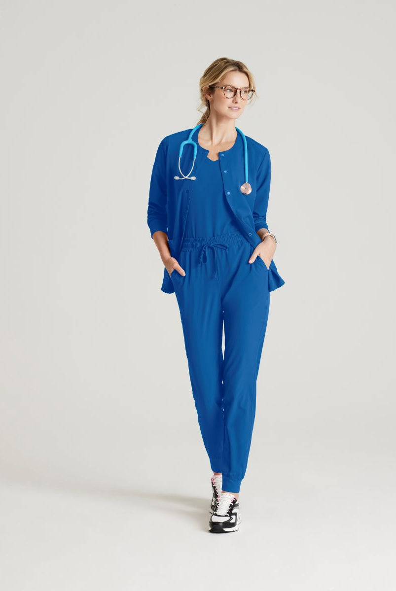 Skechers Women's 2 Pocket Warm-Up Scrub Jacket With Eco-Friendly Stretch Fabric | New Royal