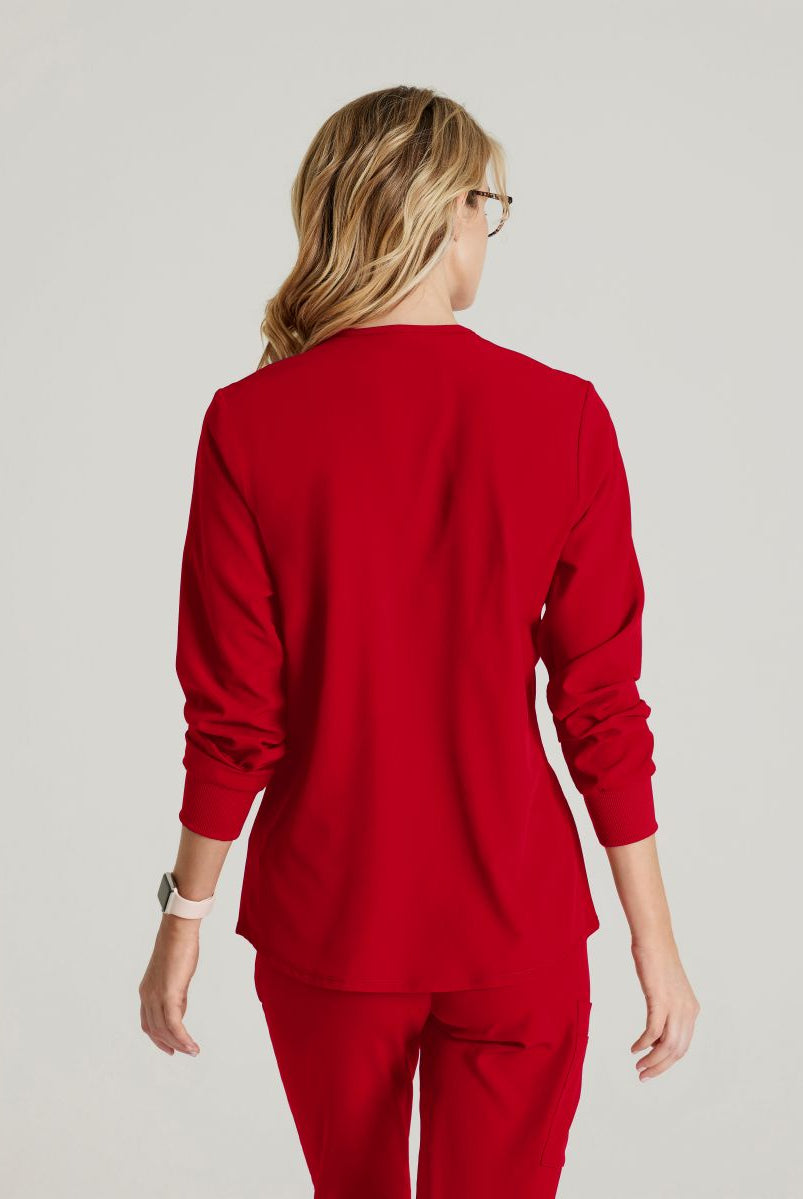 Skechers Women's 2 Pocket Warm-Up Scrub Jacket With Eco-Friendly Stretch Fabric | RED