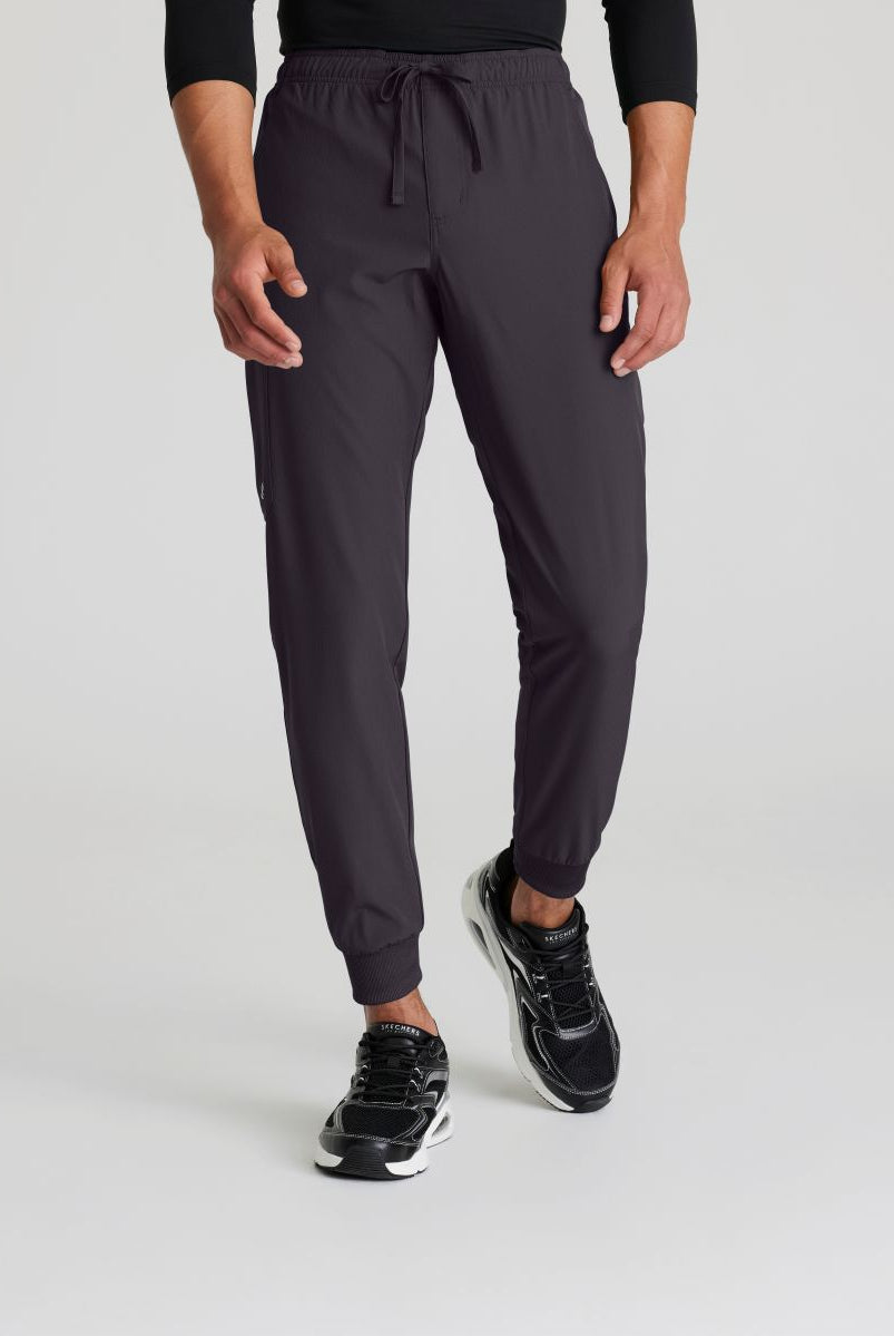 Skecher's Men's Jogger Scrub Pant with Drawstring Elastic Waistband and Cargo Pocket | Pewter Grey