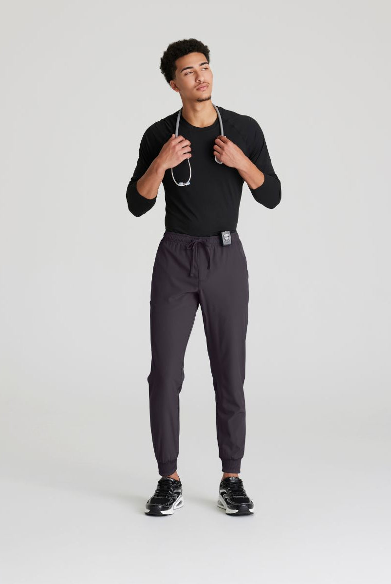 Skecher's Men's Jogger Scrub Pant with Drawstring Elastic Waistband and Cargo Pocket | Pewter Grey