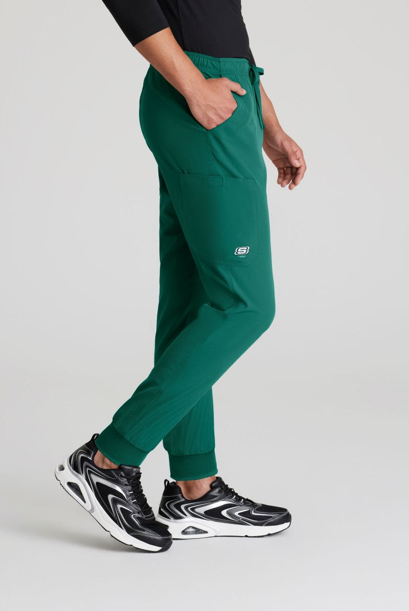 Skecher's Men's Jogger Scrub Pant with Drawstring Elastic Waistband and Cargo Pocket | Hunter Green