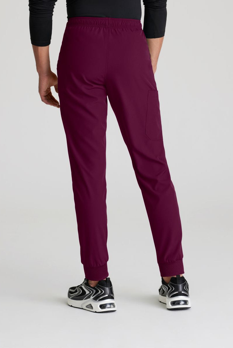 Skecher's Men's Jogger Scrub Pant with Drawstring Elastic Waistband and Cargo Pocket | Wine
