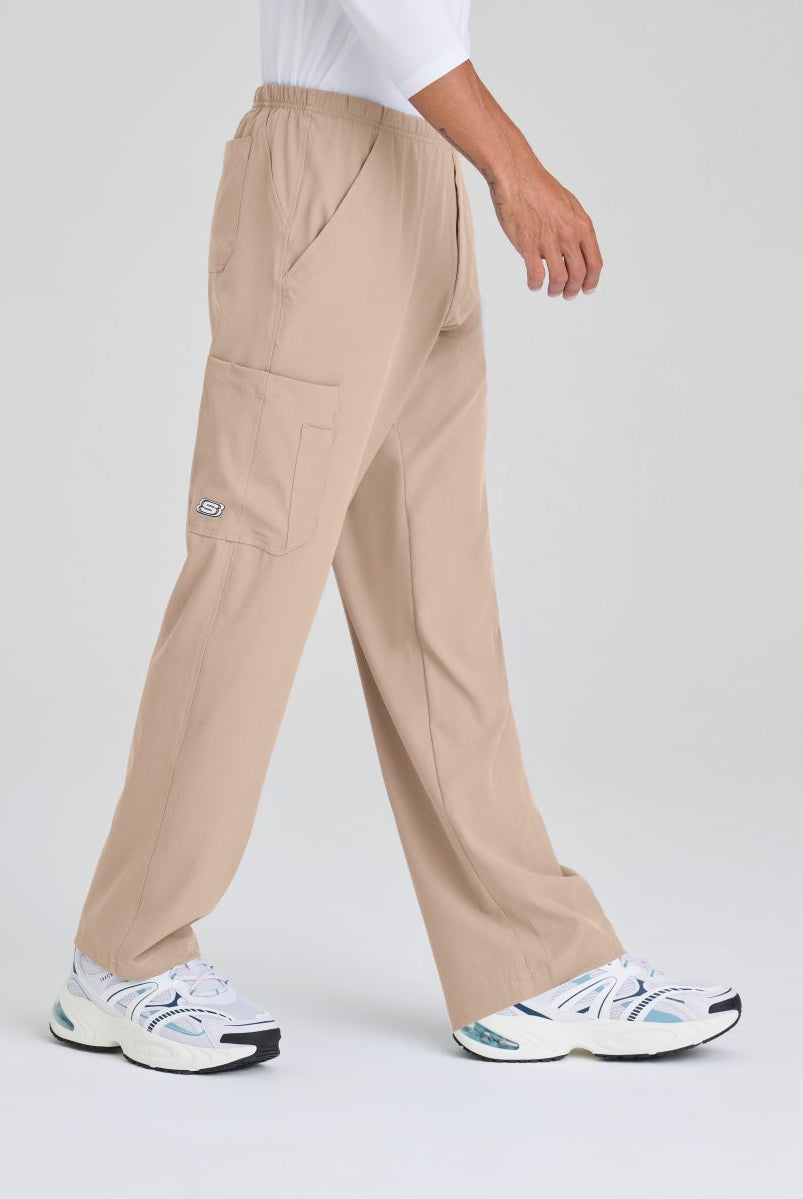 Skechers Male Structure 4 Pocket Elastic Waistband Scrub Trousers | New Khaki