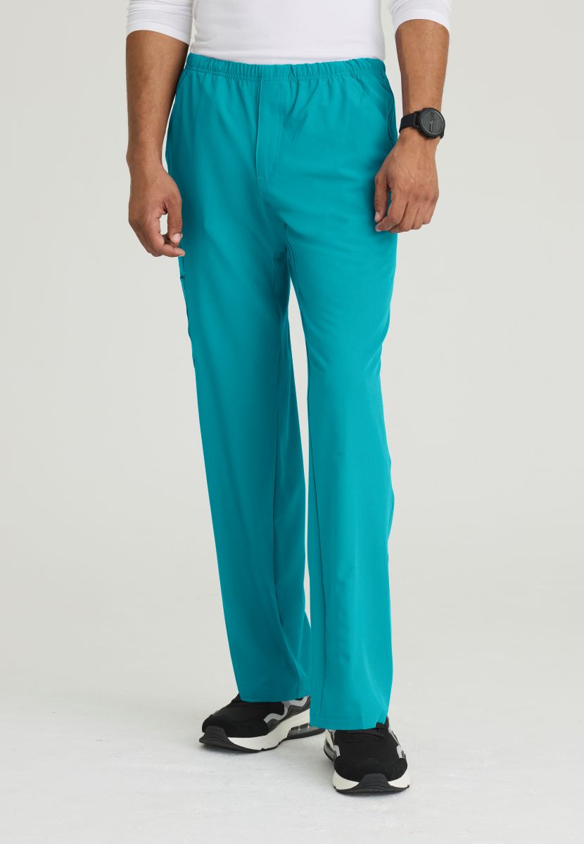 Skechers Male Structure 4 Pocket Elastic Waistband Scrub Trousers | Teal