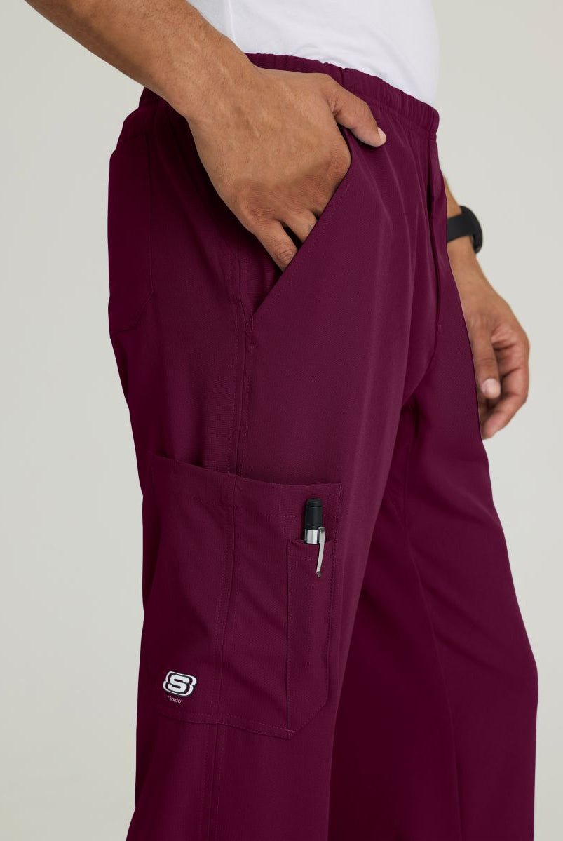 SKECHERS MALE STRUCTURE 4 POCKET ELASTIC WAISTBAND PANT | Wine