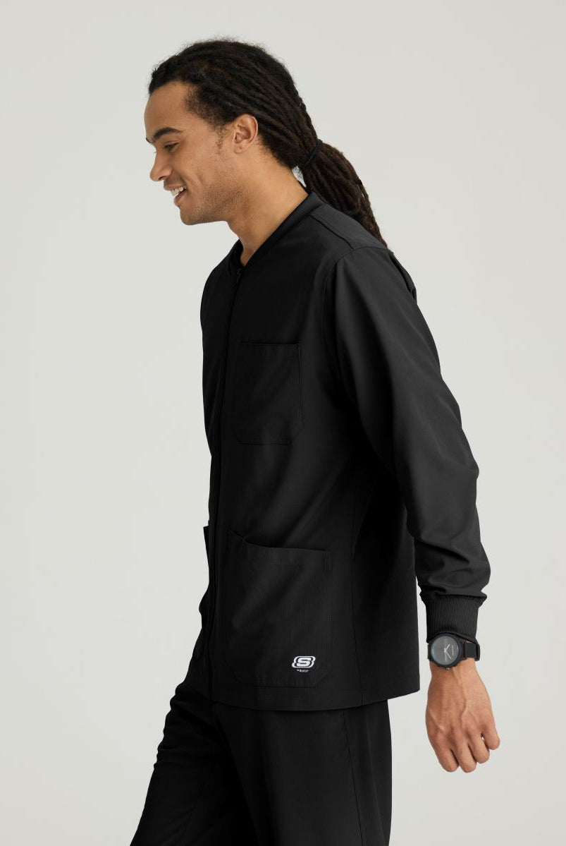 Skechers Men's 3 Pocket Warm-Up Zip Jacket | BLACK