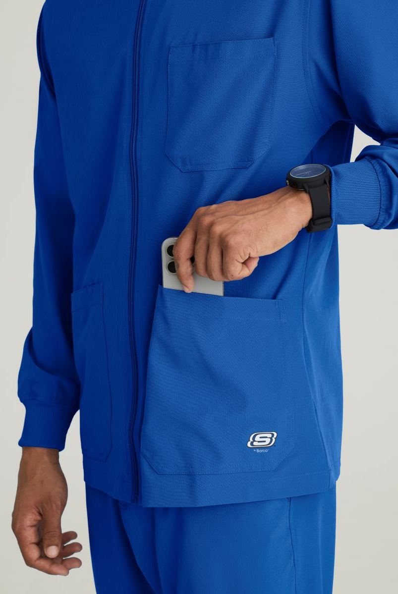 Skechers Men's 3 Pocket Warm-Up Zip Jacket | New Royal