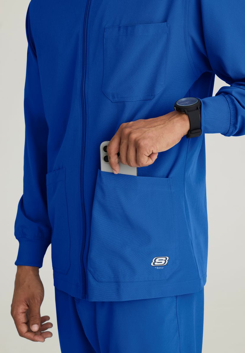 Skechers Men's 3 Pocket Warm-Up Zip Jacket | New Royal