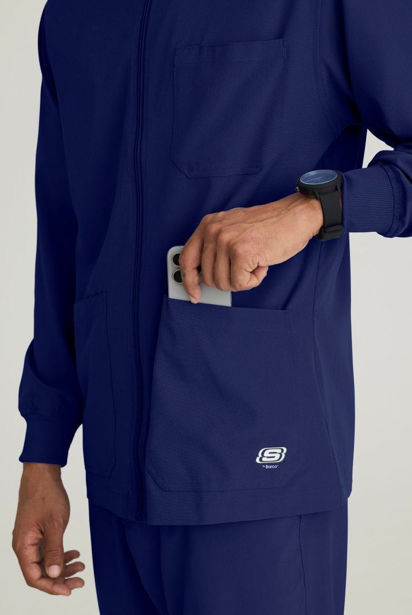 Skechers Men's 3 Pocket Warm-Up Zip Jacket | NAVY
