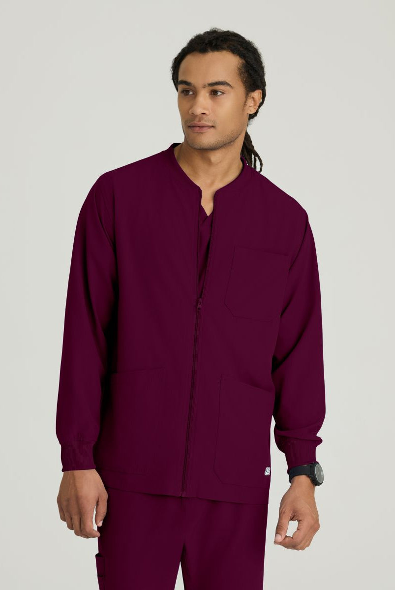 Skechers Men's 3 Pocket Warm-Up Zip Jacket | Wine