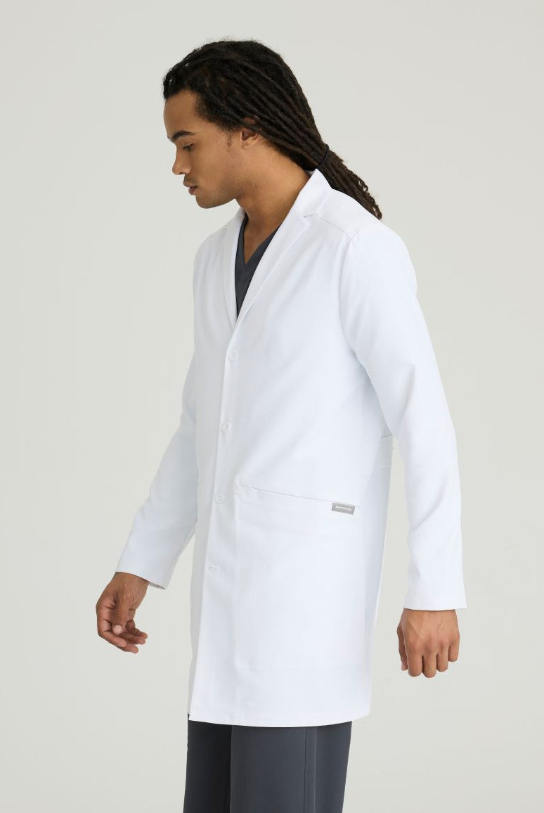 Skechers Men's 3 Pocket 4-Button Lab Coat | WHITE
