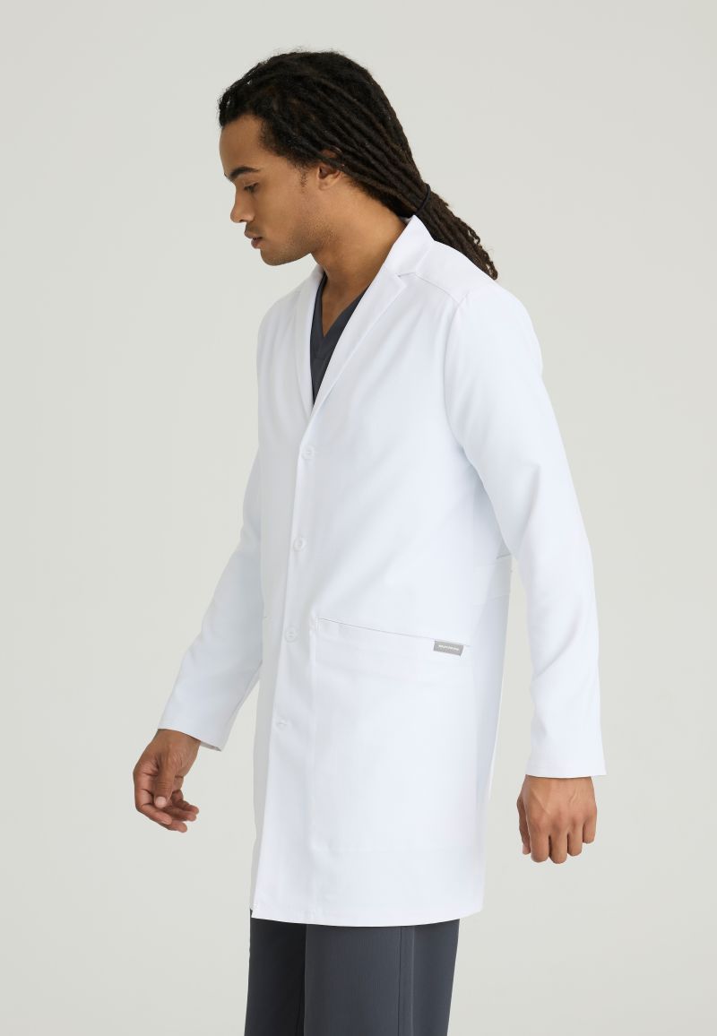 Skechers Men's 3 Pocket 4-Button Lab Coat | WHITE
