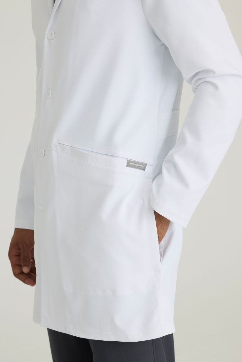 Skechers Men's 3 Pocket 4-Button Lab Coat | WHITE