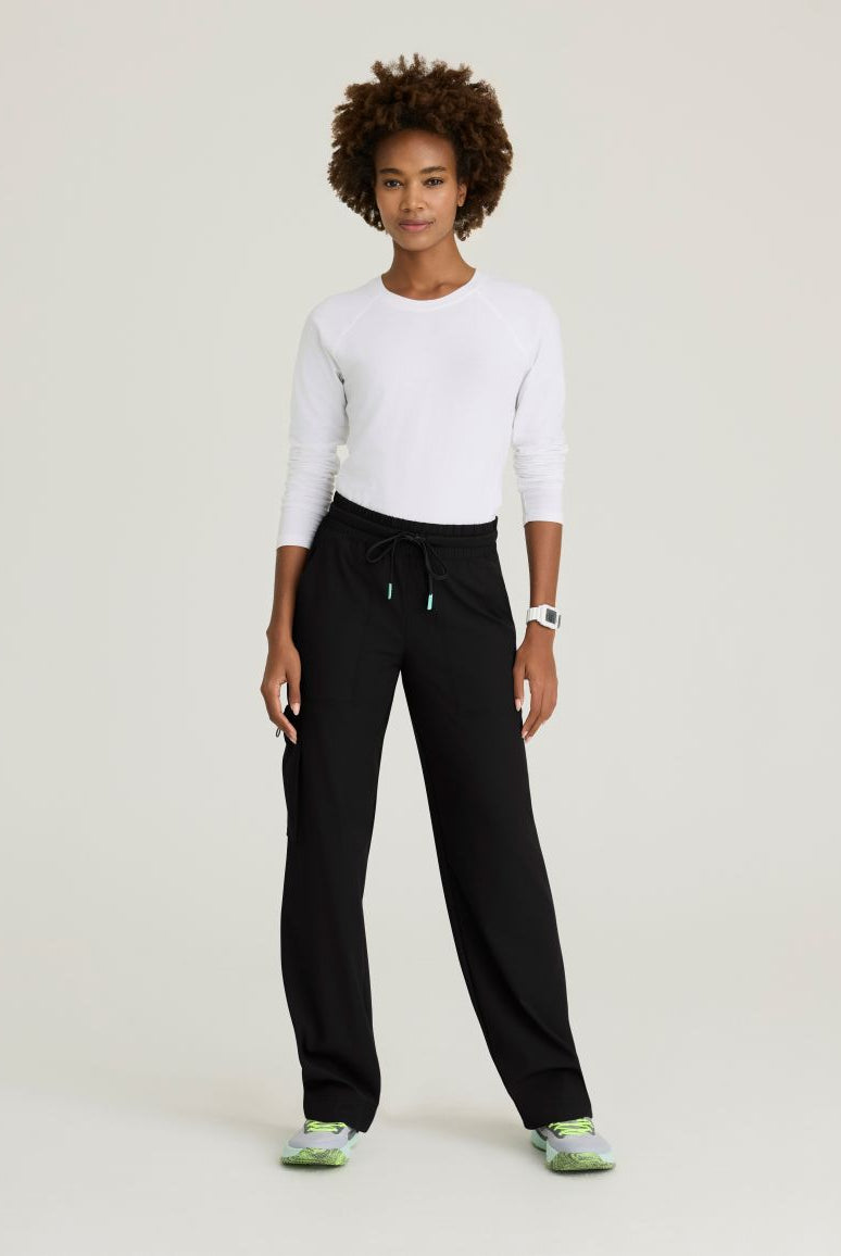 Skechers Scout Women's 5 Pocket Shirred Waistband Wide Leg Pant | BLACK