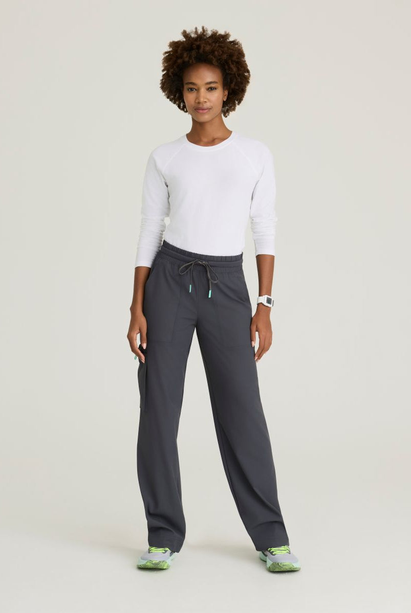 Skechers Scout Women's 5 Pocket Shirred Waistband Wide Leg Pant | Pewter Grey