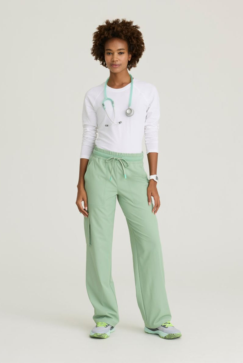 Skechers Scout Women's 5 Pocket Shirred Waistband Wide Leg Pant | Field Green