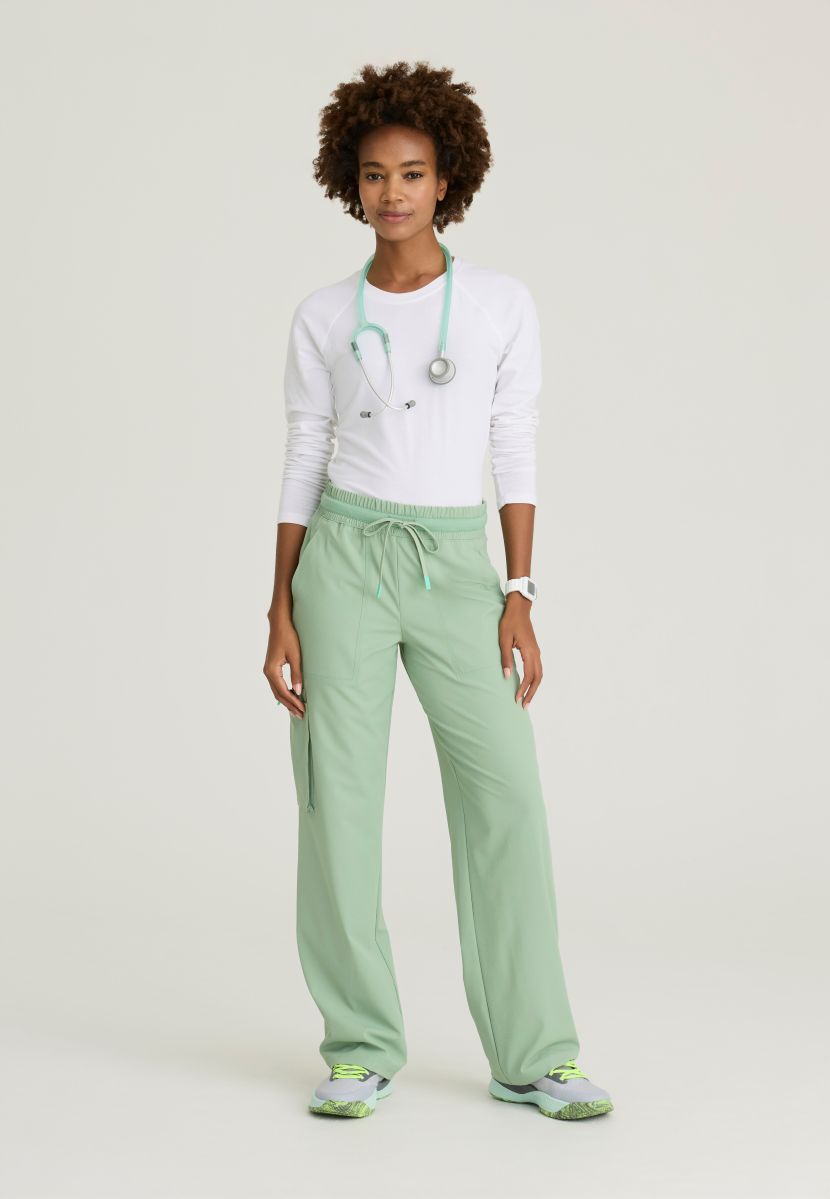 Skechers Scout Women's 5 Pocket Shirred Waistband Wide Leg Pant | Field Green