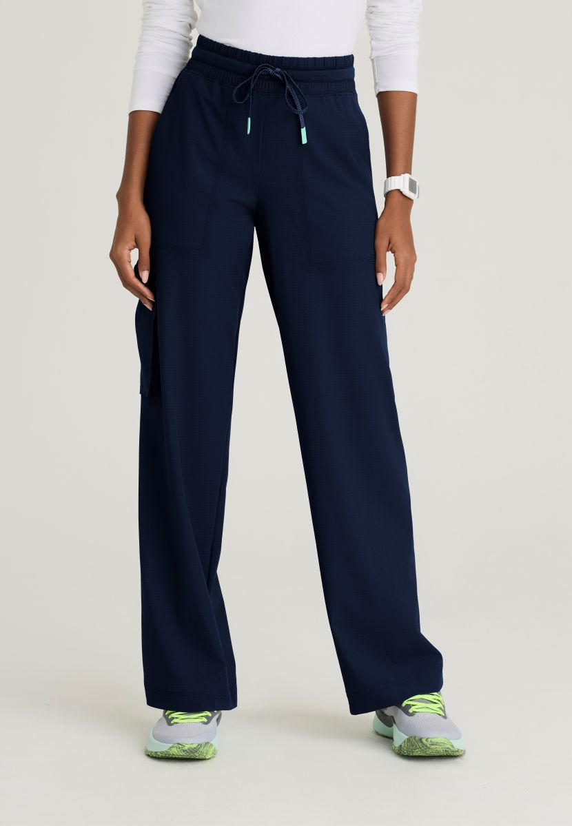 Skechers Scout Women's 5 Pocket Shirred Waistband Wide Leg Pant | NAVY