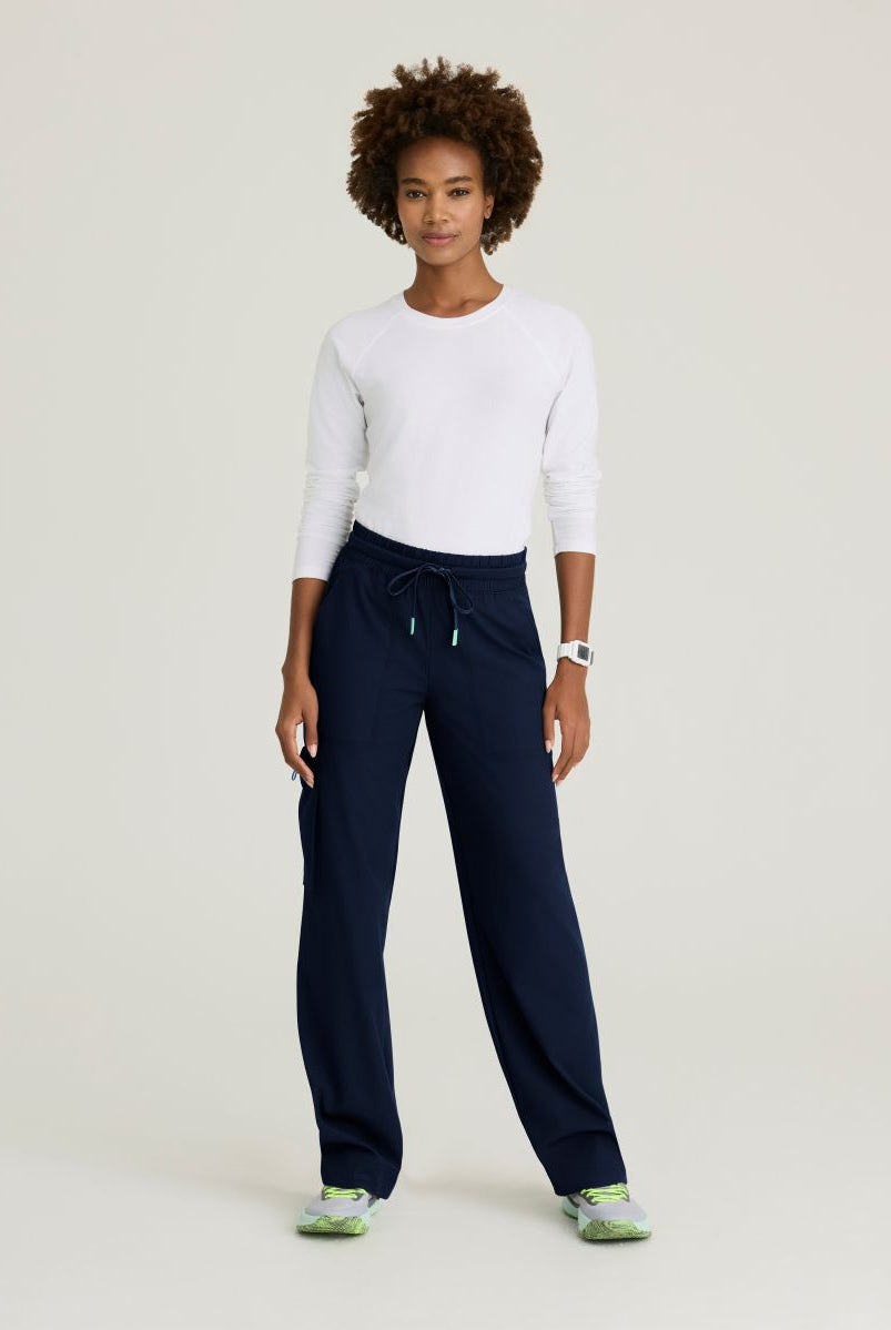 Skechers Scout Women's 5 Pocket Shirred Waistband Wide Leg Pant | NAVY
