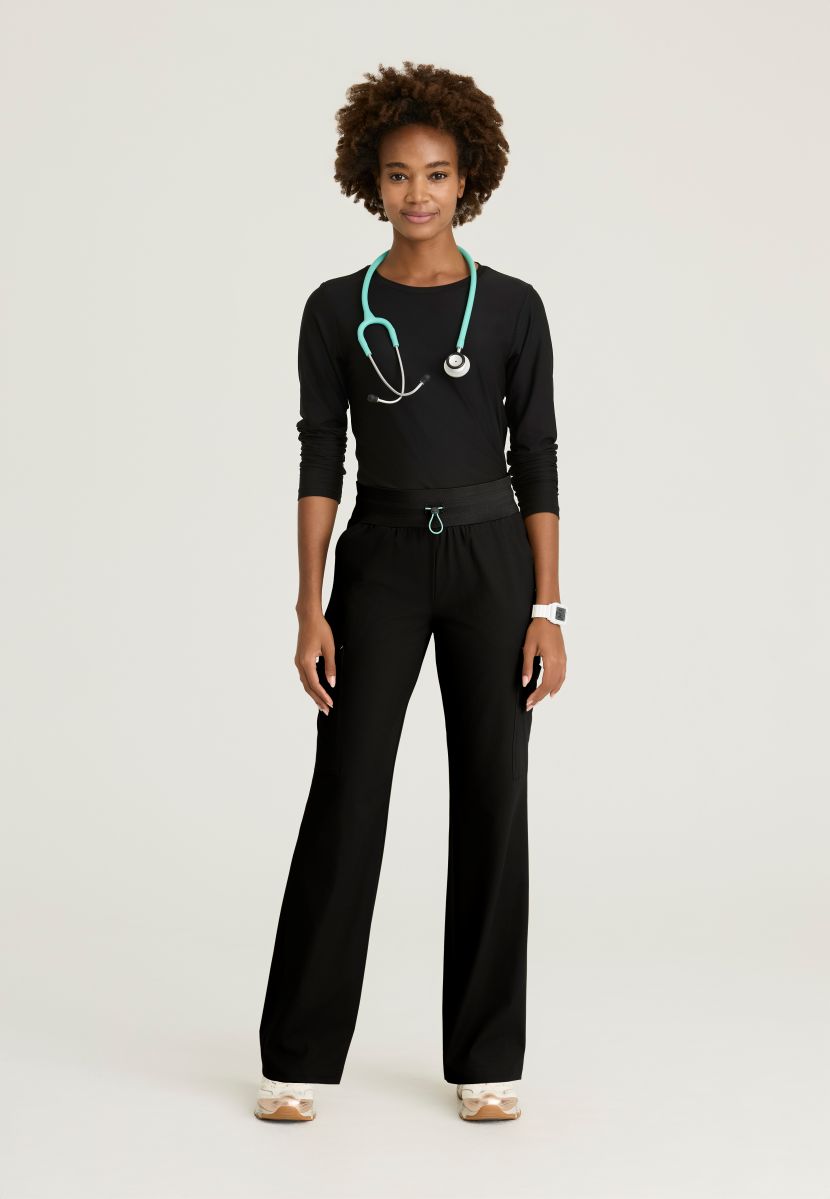 Skechers Explore Women's 5 Pocket Knit Waistband Fit & Flare Pant | BLACK