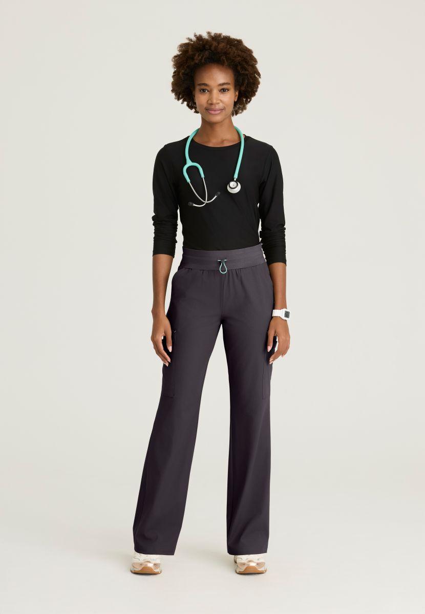 Skechers Explore Women's 5 Pocket Knit Waistband Fit & Flare Pant | Pewter Grey