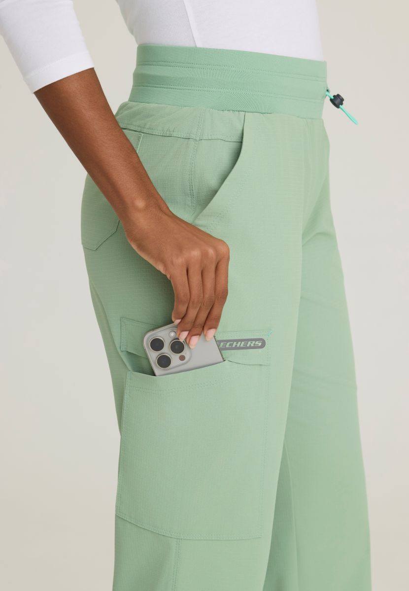 Skechers Explore Women's 5 Pocket Knit Waistband Fit & Flare Pant | Field Green