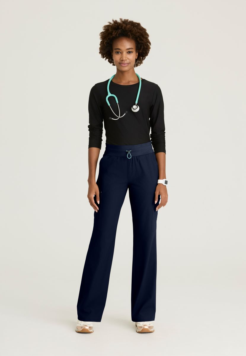 Skechers Explore Women's 5 Pocket Knit Waistband Fit & Flare Pant | NAVY