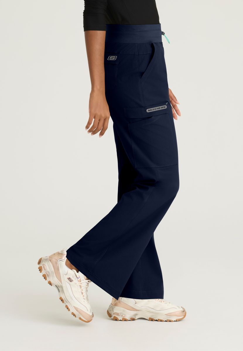 Skechers Explore Women's 5 Pocket Knit Waistband Fit & Flare Pant | NAVY