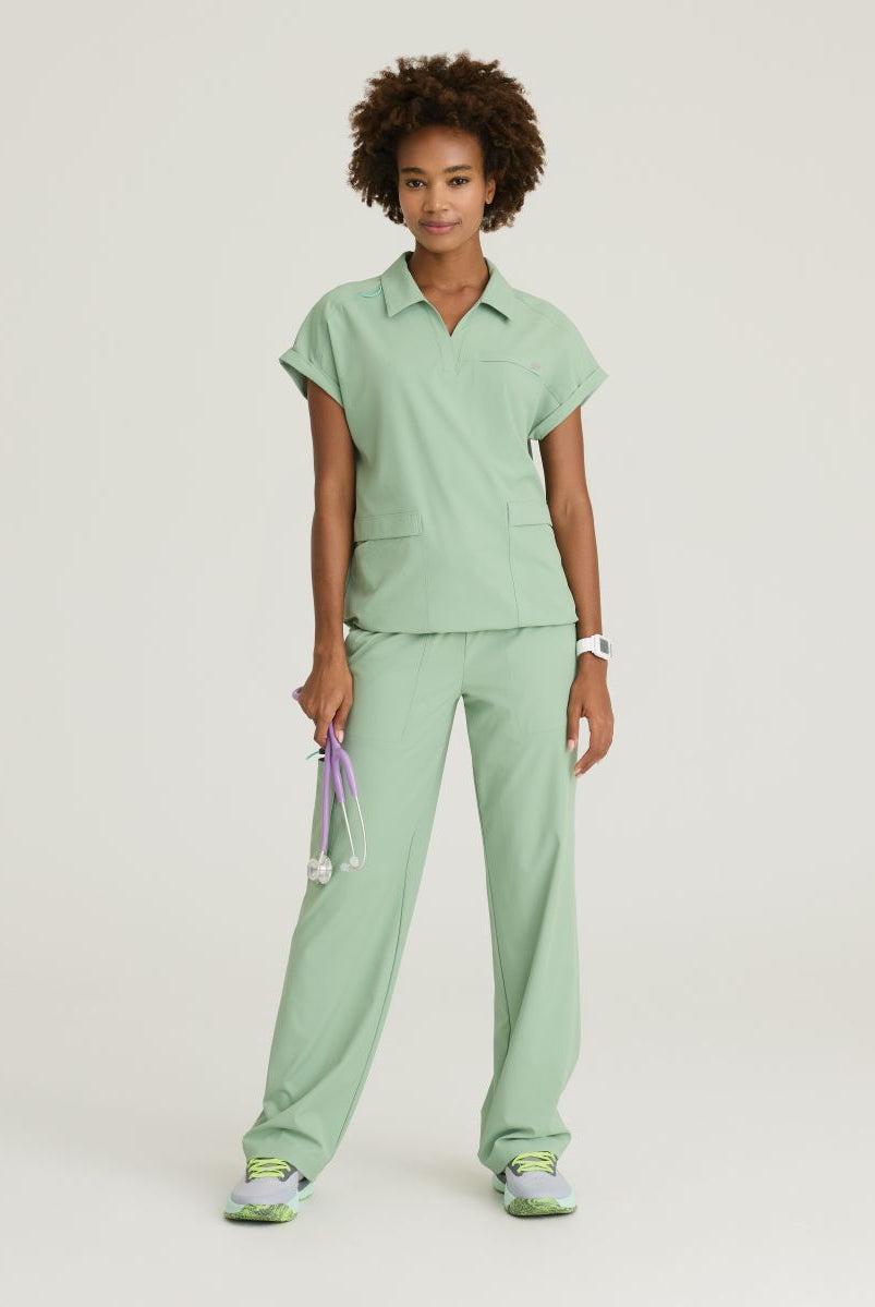 Skechers Charlie Women's 3 Pocket Shirt Collar Dolman Sleeve Top | Field Green