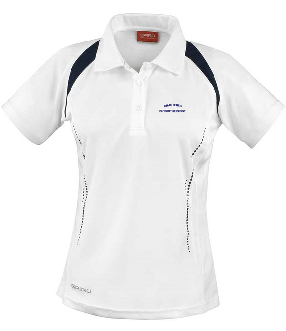 PHYSIOTHERAPY FEMALE POLO SHIRT WITH LOGO | WHITE/NAVY