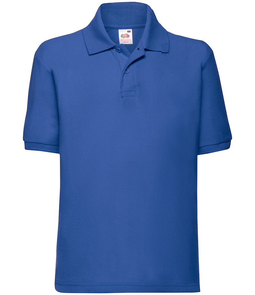 SS11B Fruit of the Loom Kids Poly/Cotton Piqué Polo Shirt | New Royal